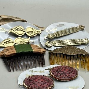 Vintage Hair Comb and Clip Set